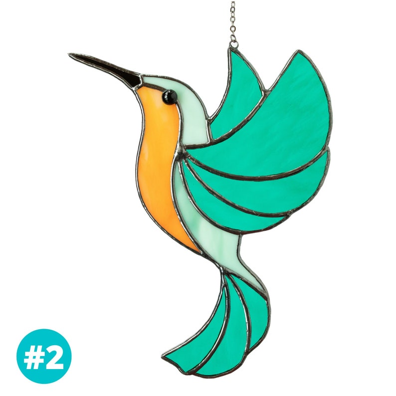 Stained Glass Hummingbird Suncatcher Bird Lovers Gift Etsy