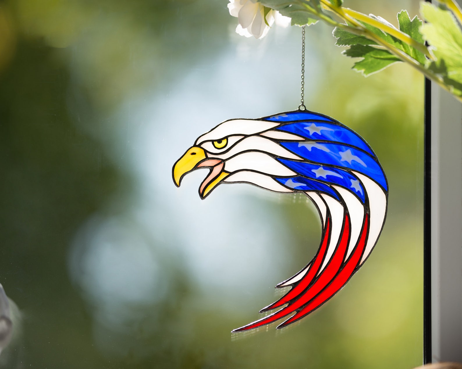 Gift for him Stained glass eagle Suncatcher for windows Etsy