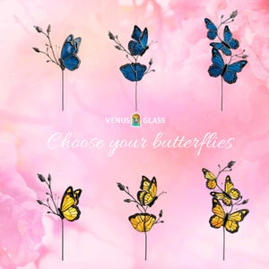 Stained Glass Butterfly Suncatcher – Garden Plant Stake Decor - Gift for Her - Plant Lover Gift for Mom or Grandma image 2
