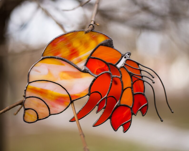 Crab Stained Glass Suncatcher Beach House Decor Stained Glass Etsy