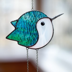 Buntglaskunst Kolibri Lichtfänger, Vogel Sonnenfänger Fensterbehang, neues Haus Ornament Nachbarsgeschenk, Muttertagsgeschenke Bild 4