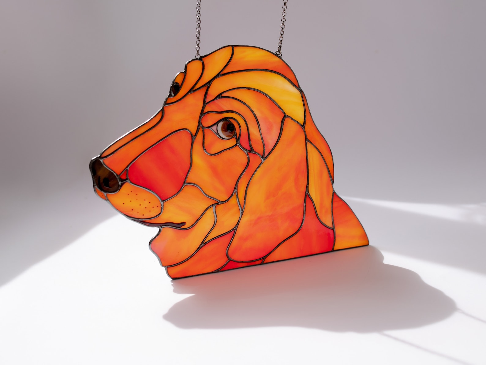 Stained glass golden retriever Peeking dog portrait Etsy