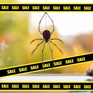 Stained Glass Window Hangings, Spoky Spider Suncatcher, Gothic Home Decor, WINTER SALE