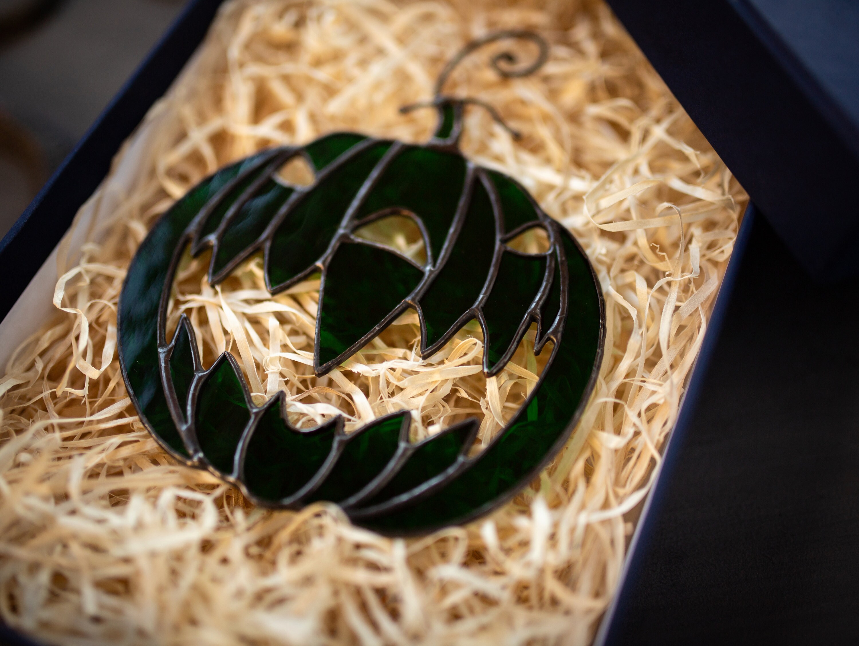 Halloween decorations Stained glass pumpkin suncatcher Jack o | Etsy