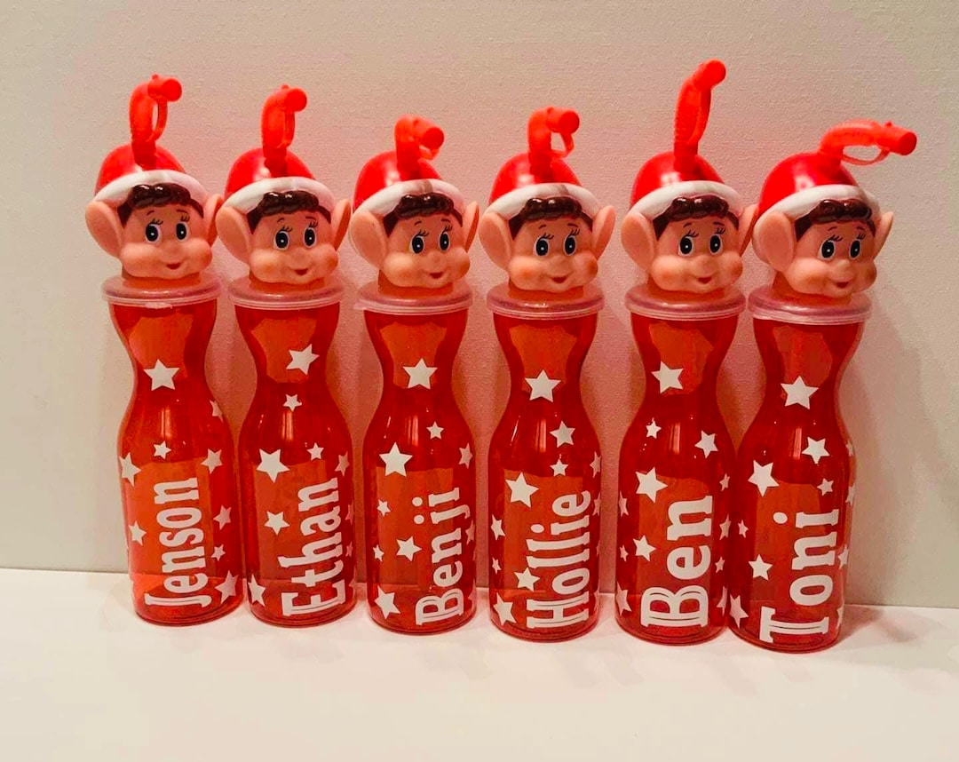 Personalised Elf Bottles Elf Bottles Christmas Character Etsy