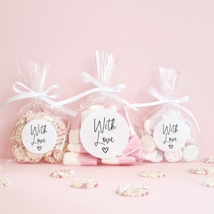 Favour Sweet Bags with Personalised Stickers - Sweet Bag Favours - Wedding, Engagement, Anniversary, Birthday Party, Hen Party, Baby Shower