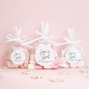 Favour Sweet Bags with Personalised Stickers - Sweet Bag Favours - Wedding, Engagement, Anniversary, Birthday Party, Hen Party, Baby Shower