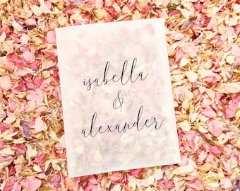 Bolsas de confeti para bodas - Bolsas de celofán 100 % biodegradables - Paquetes personalizados - Confeti para bodas, confeti de pétalos, paquetes de confeti