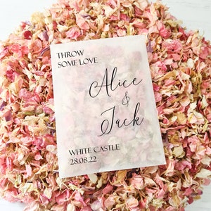 Wedding Confetti Bags 100% Biodegradable Glassine Bags Personalised Packets Wedding Confetti, Petal Confetti, Confetti Packets image 1