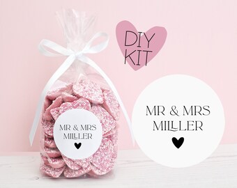 DIY Favour Sweet Bags Kit - Favour Sweet Bags Stickers for Hen Partys, Birthday Partys, Baby Showers, Weddings
