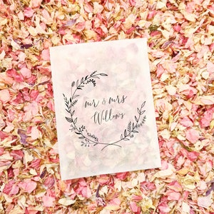 Bolsas de confeti para bodas - Bolsas de celofán 100 % biodegradables - Paquetes personalizados - Confeti para bodas, confeti de pétalos, paquetes de confeti