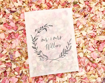 Bolsas de confeti para bodas - Bolsas de celofán 100 % biodegradables - Paquetes personalizados - Confeti para bodas, confeti de pétalos, paquetes de confeti