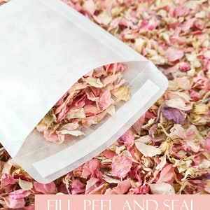 Wedding Confetti Bags 100% Biodegradable Glassine Bags Personalised Packets Wedding Confetti, Petal Confetti, Confetti Packets image 2