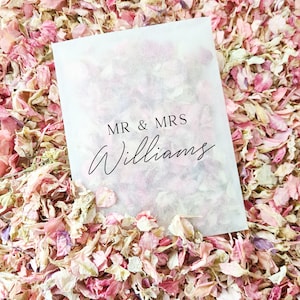 Wedding Confetti Bags - 100% Biodegradable Glassine Bags - Personalised Packets - Wedding Confetti, Petal Confetti, Confetti Packets