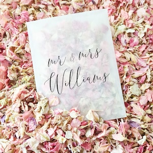 Bolsas de confeti para bodas - Bolsas de celofán 100 % biodegradables - Paquetes personalizados - Confeti para bodas, confeti de pétalos, paquetes de confeti