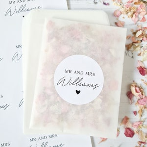 DIY Wedding Confetti Bags 100% Biodegradable Glassine Bags Personalised Stickers Wedding Confetti, Petal Confetti, Confetti Packets image 3