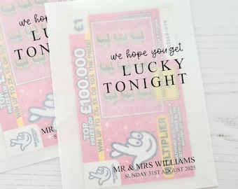Scratch Card Holder Wedding Favour Packets Lucky in Love - 100% Biodegradable Glassine Personalised Wedding Favours Bags