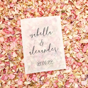 Bolsas de confeti para bodas - Bolsas de celofán 100 % biodegradables - Paquetes personalizados - Confeti para bodas, confeti de pétalos, paquetes de confeti