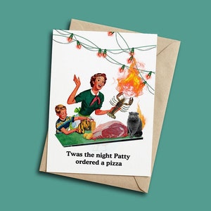 Einzigartige, schrullige Weihnachtskarten, Stressed out Lady, verrückte Weihnachten, lustige Lady, urkomische Feiertagskarte, Katzendamenkarte, lustiges Tierweihnachten