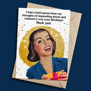 Lustige Geburtstagskarte für sie aufdringliche Gedanken Bday Karte für Freund Erwachsenen Humor Urkomische Karten Schrullig Vintage Karte