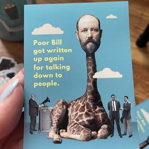 Quirky Magnet Funny Fridge Magnet Poor Bill Giraffe Fun Vintage Gift for Friend or Family Refrigerator Magnet HR Work Humor