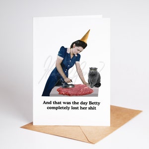 Cartão engraçado de feliz aniversário, cartão de felicitações para ela, 5,5 x 4, cartão de aniversário para ela, cartão de aniversário atrevido para amigo, cartão vintage engraçado