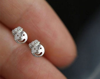 Dainty tiny smiley face stud earrings, smile face earrings, minimalist earrings, happy earrings