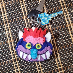 My Pet Monster Felt Plush Keychain, Handmade Stuffy