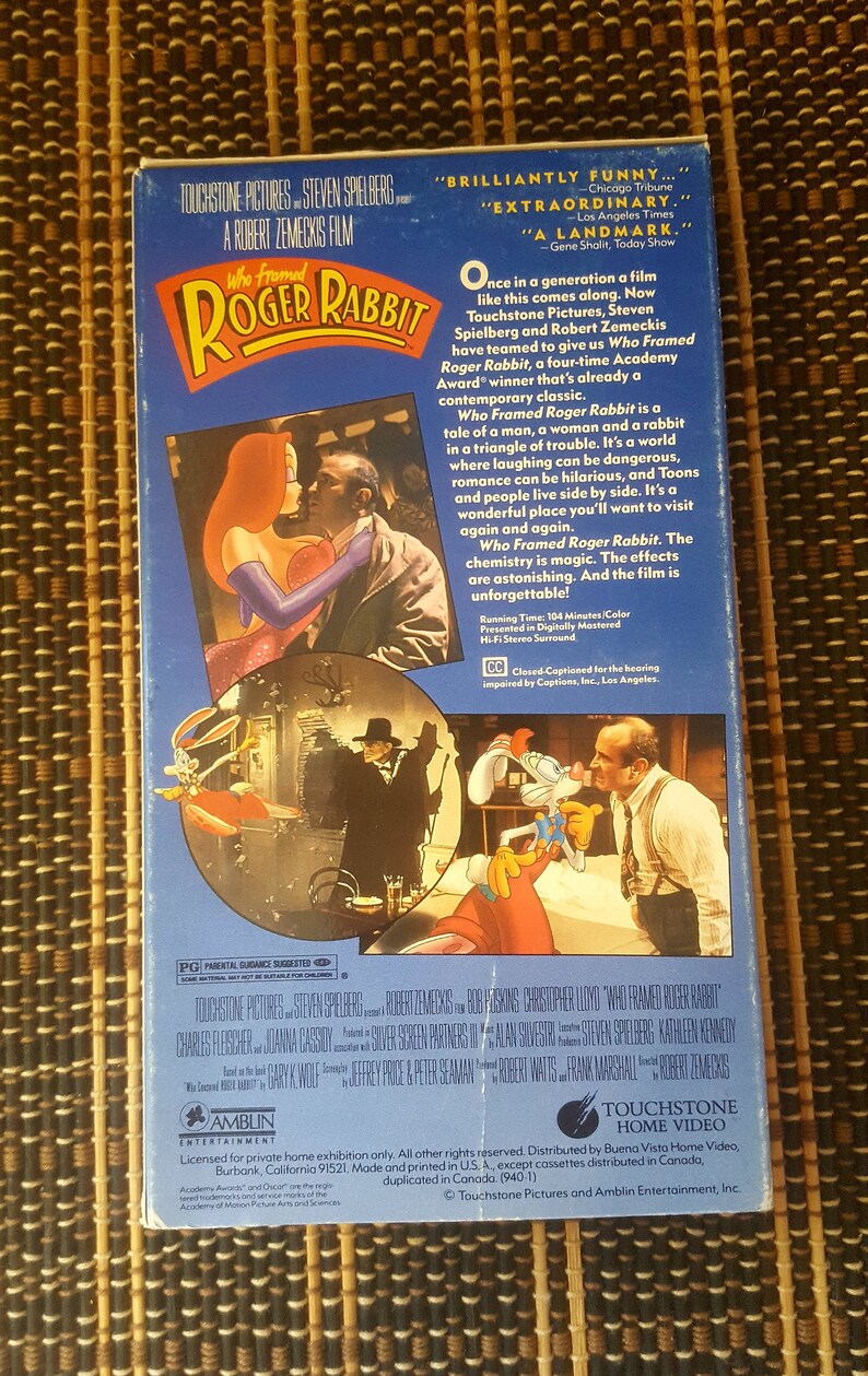 Who Framed Roger Rabbit VHS Movie Etsy Portugal