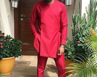 Wine Senators Clothing/ Prom Men/ African Men Clothing/ Wedding guest outfit/ African Groom/ Grooms men Clothing/ Ankara/ Dashiki/ Kitenge