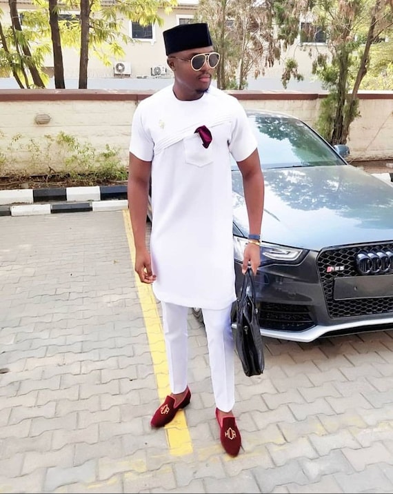 White Senator Suit,african Men Suit, Dashiki Suit, African Men