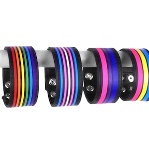Rainbow Wristband, Rainbow Bracelet, Rainbow Cuff, Spiked Wristband