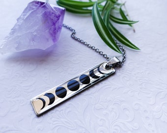 Moon Phase Pendant, Spiritual Jewelry, Moon Necklace
