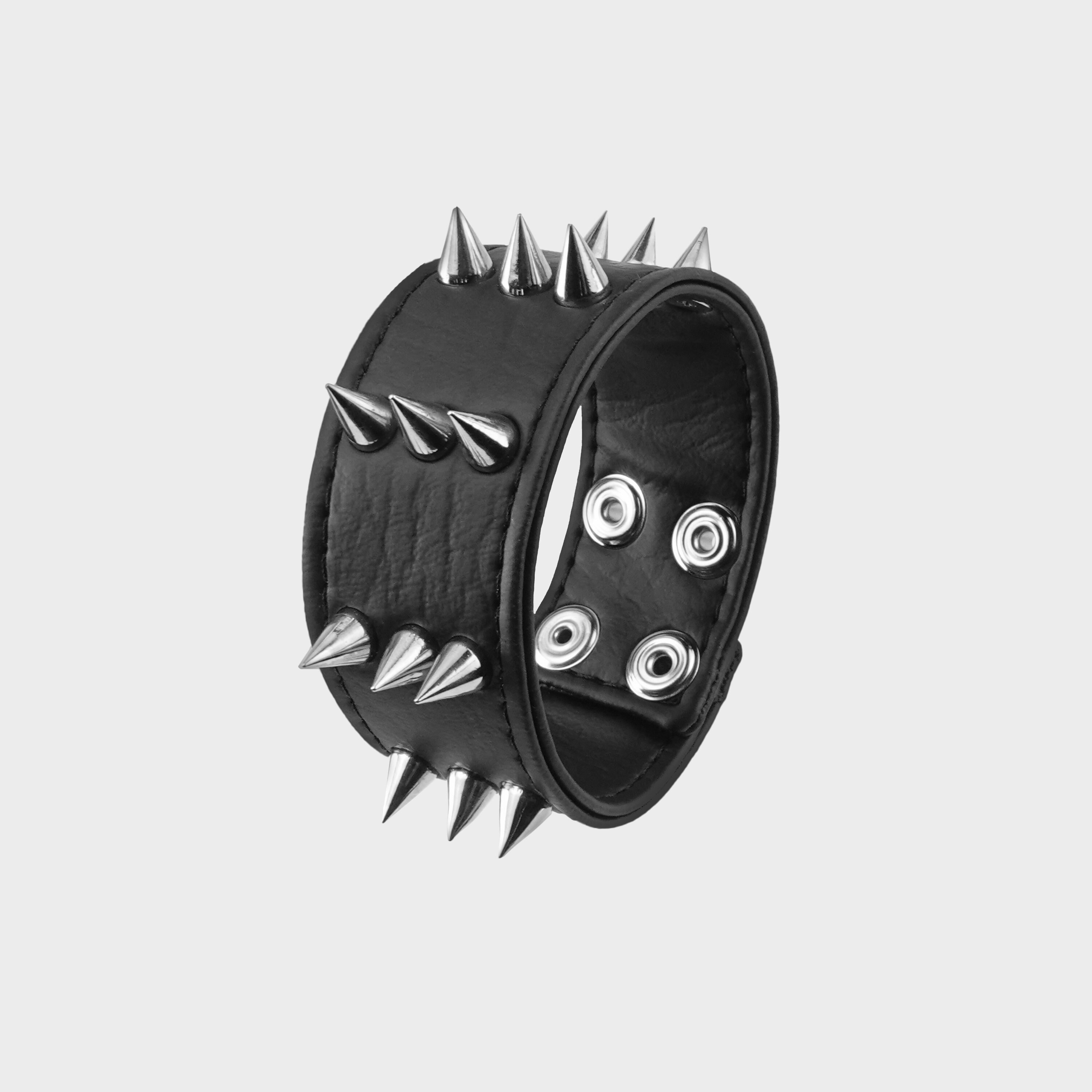 Spiked Wristband, Triple Spiked Wristband, Gothic Wristband - Etsy