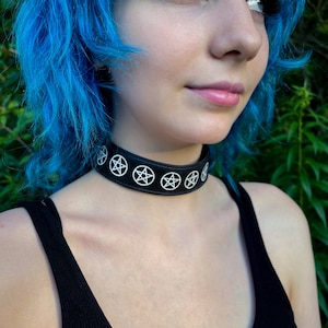 Pentacle Choker | Gothic Choker | Black Choker