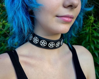 Pentacle Choker | Gothic Choker | Black Choker