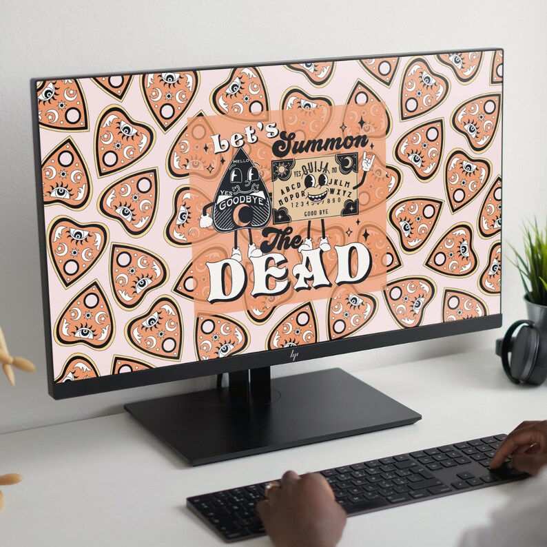 Summon the Dead Ouija Halloween Fall Desktop Wallpaper for Etsy UK