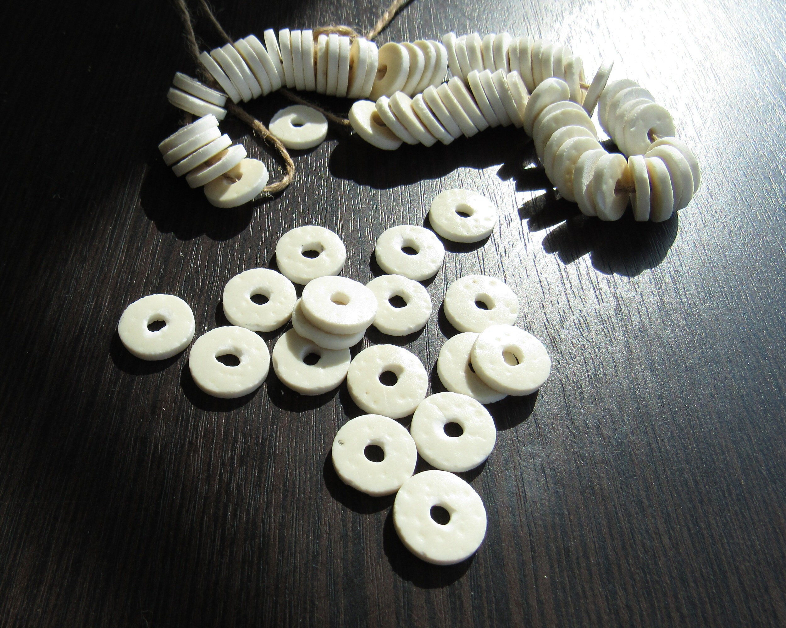 Natural Ostrich Egg Shell Beads 30 beads Bone Beads Etsy