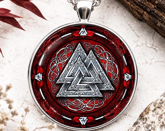 Collana Valknut, ciondolo con simbolo di Odino, gioielli vichinghi