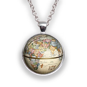 World Globe Necklace: Earth Pendant, Wanderlust Jewelry