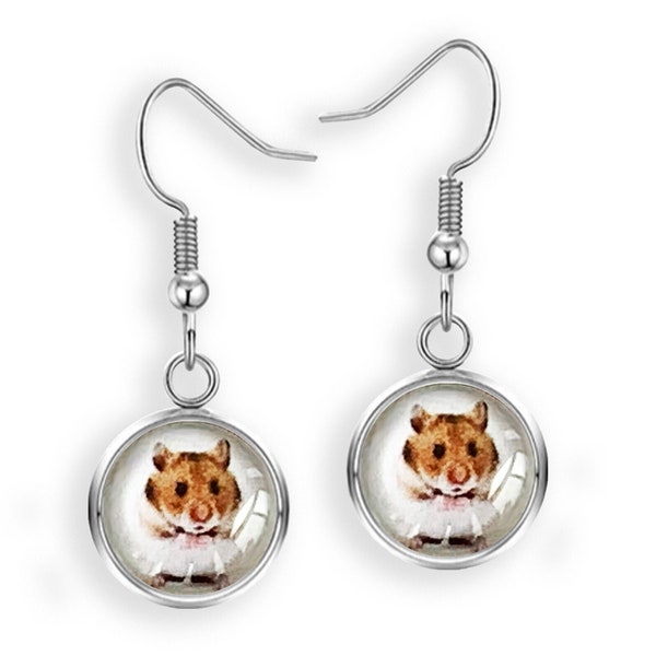 Hamster earrings, Fun earrings for kids, Funny Gift for sister, Fun gifts for sister, Cute earrings for girls, Hamster jewelry