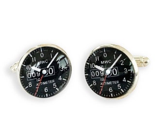 Aviation cufflinks, Military cufflinks, Altimeter cufflinks, Pilot gift, Airplane jewelry, cufflinks Flight attendant, Aircraft jewelry