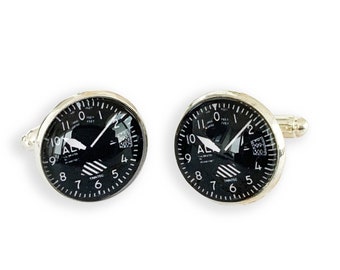 Aviation jewelry gifts, Altimeter, Cufflinks for dad, Pilot gifts for student, Pilot gift ideas, Flight attendant gifts, Aircraft gifts