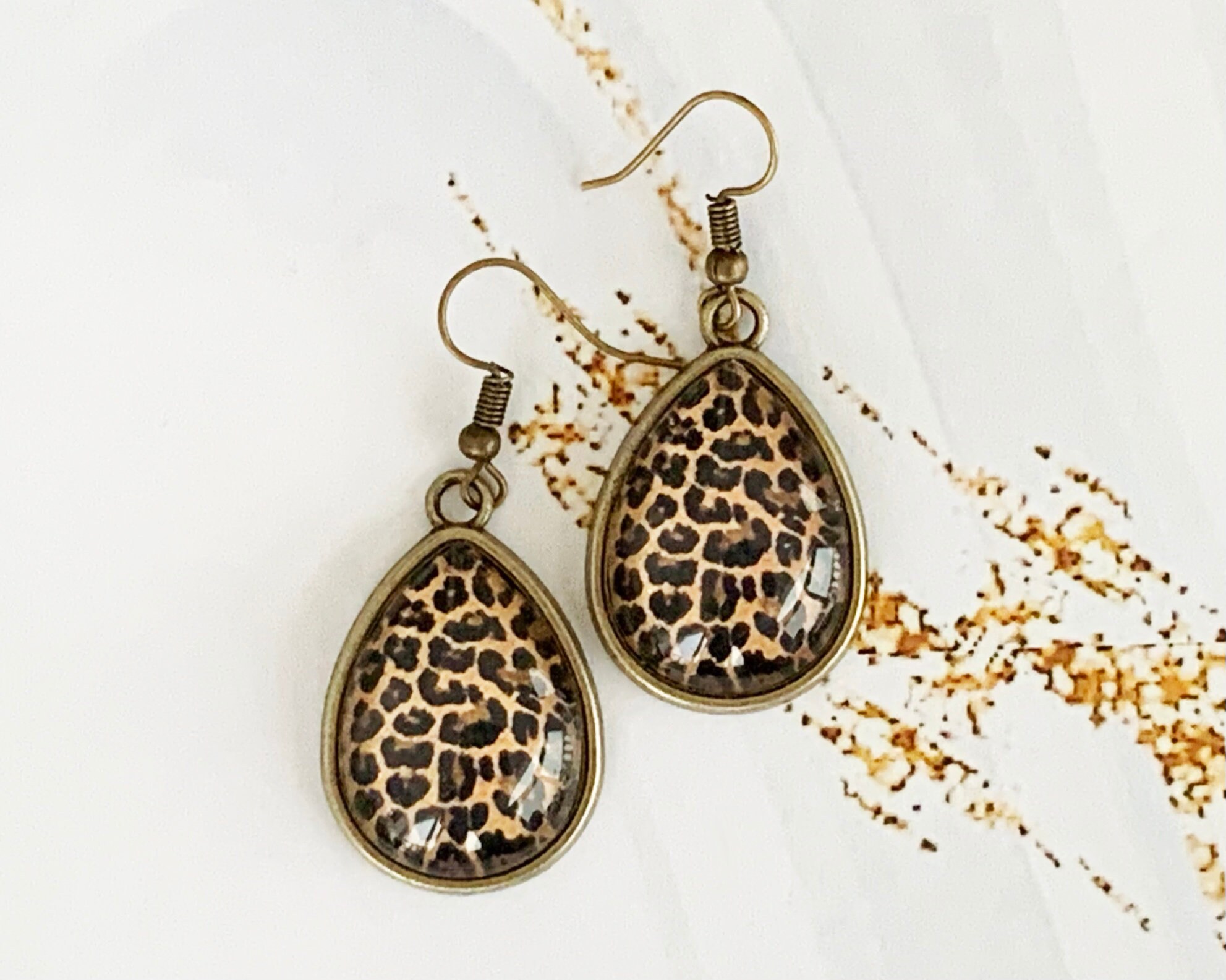 Leopard print earrings African earrings Cheetah Earring Etsy