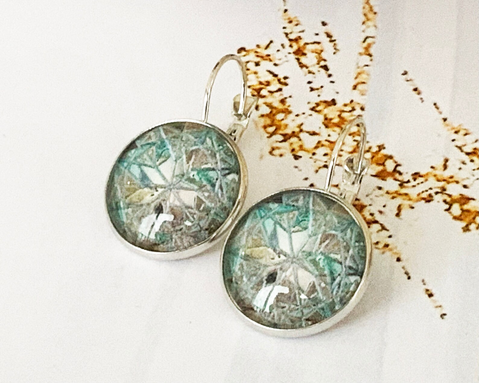 Broken glass Mosaic Earrings Broken glass Mosaic jewelry Etsy