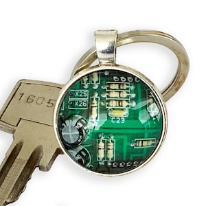 Platine Schlüsselanhänger, Männer Schmuck, Männer Geschenk, Tragbare Technologie, Schlüsselanhänger für Papa, Geschenke für Mann, Geschenke für Papa, Vater Sohn Geschenke