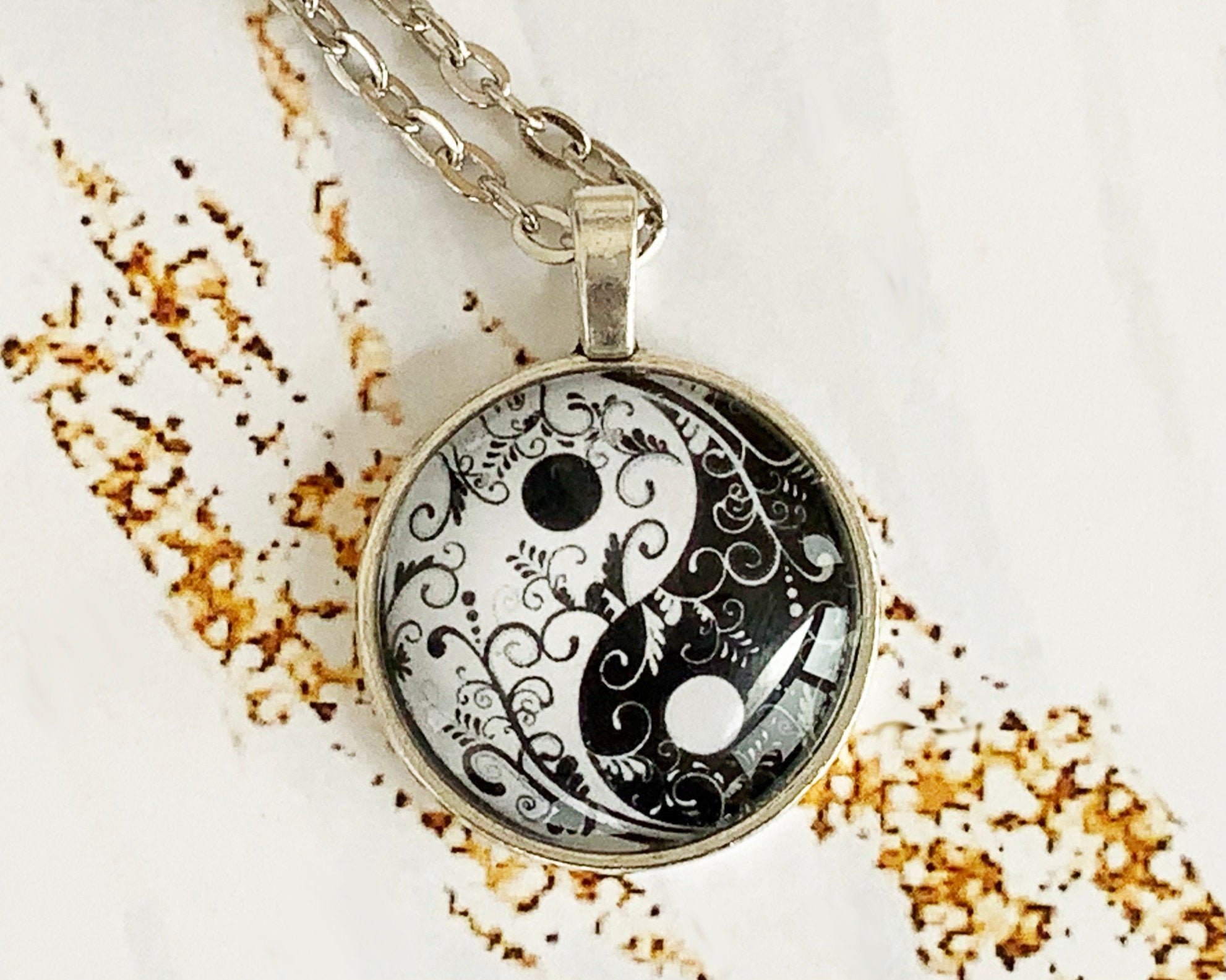 Collar Yin yang medallón de chakra Yin yang collar talismán Etsy