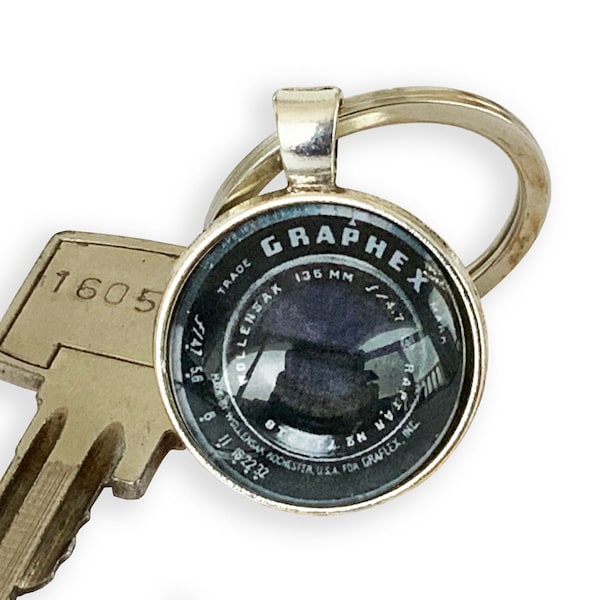 Camera sleutelhanger, lens sieraden, fotografie sleutelhanger, camera sleutelhanger, cadeau voor fotograaf mannen, fotograaf cadeau man, sieraden cadeau voor mannen