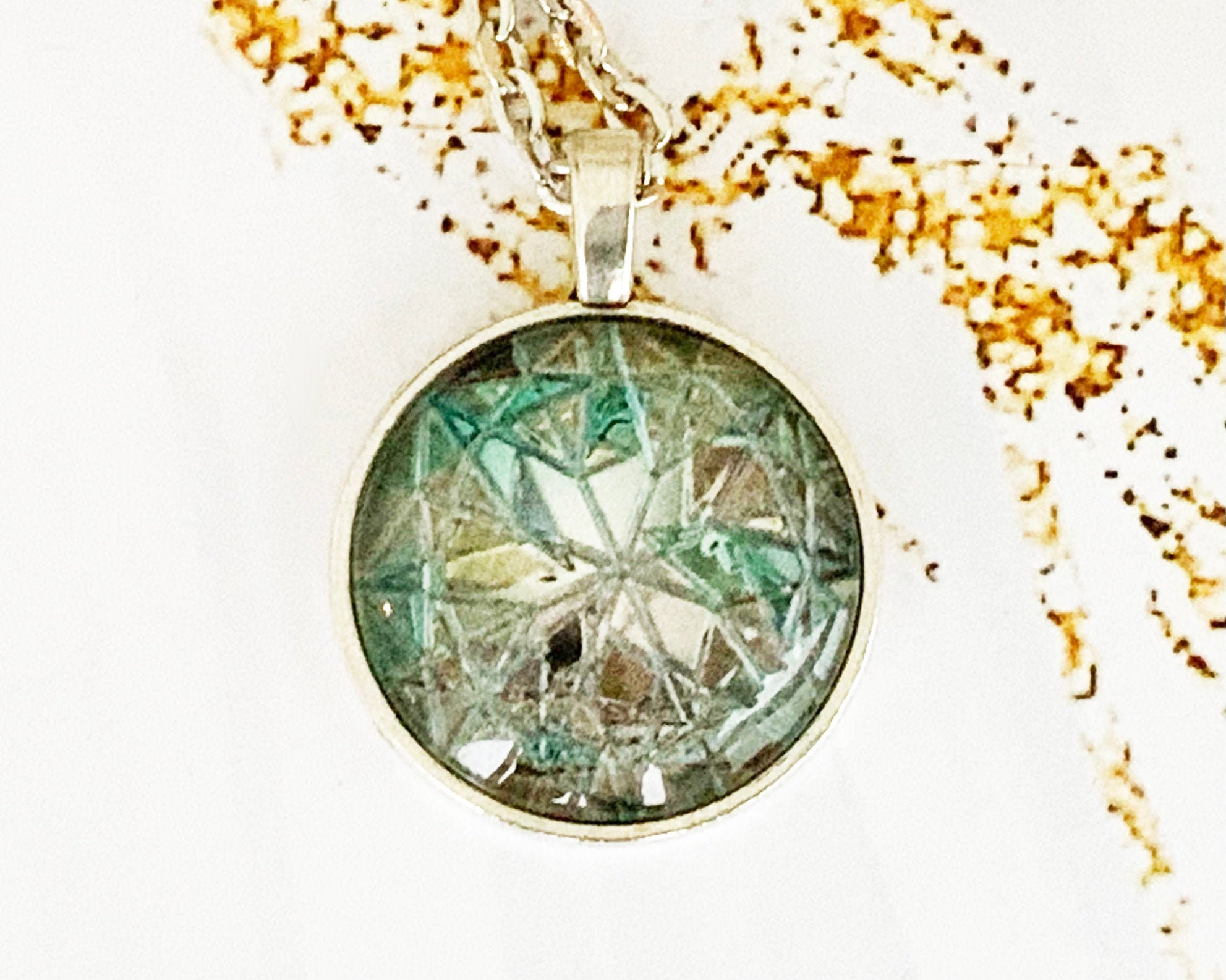 Broken Glass Necklace Mosaic Necklace Mosaic Jewelry Broken Etsy