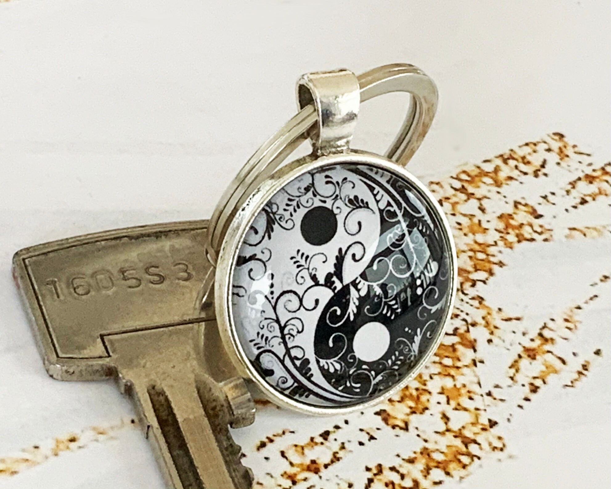 Yin Yang Keychain Meaningful Keychain Tai Chi Gifts Etsy